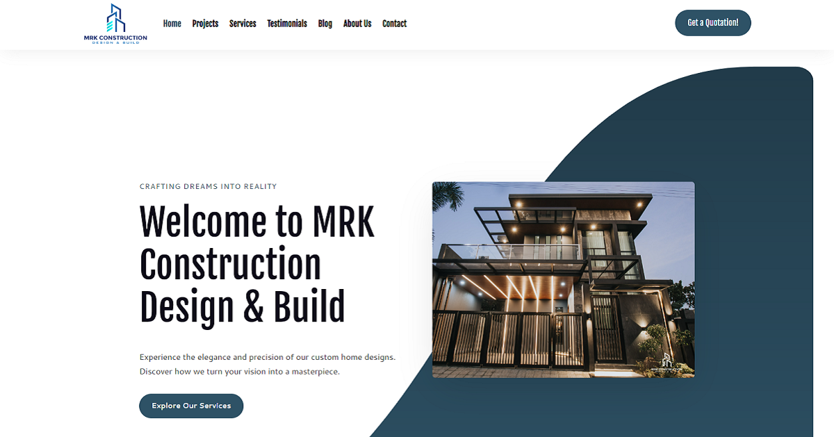 MRK Construction web design