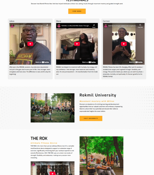 Rokmil Fitness New York Website